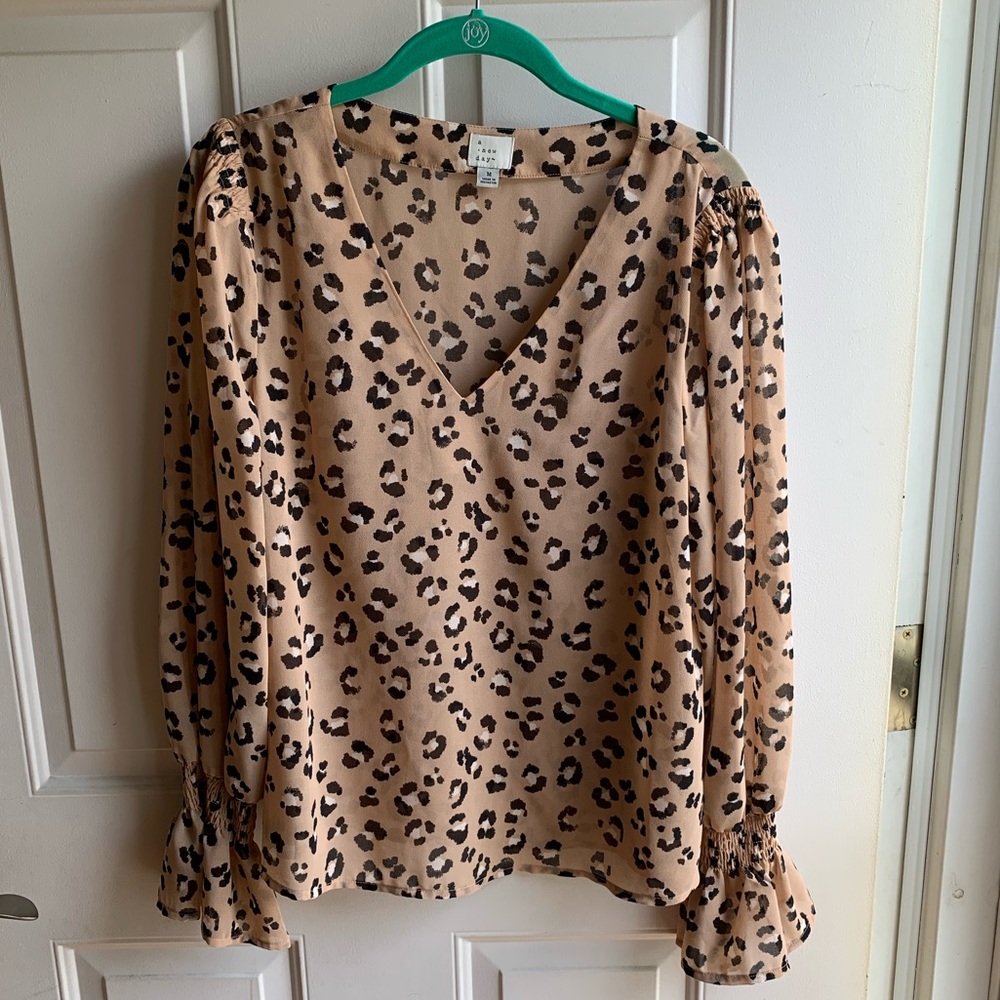 Long sleeve cheetah blouse